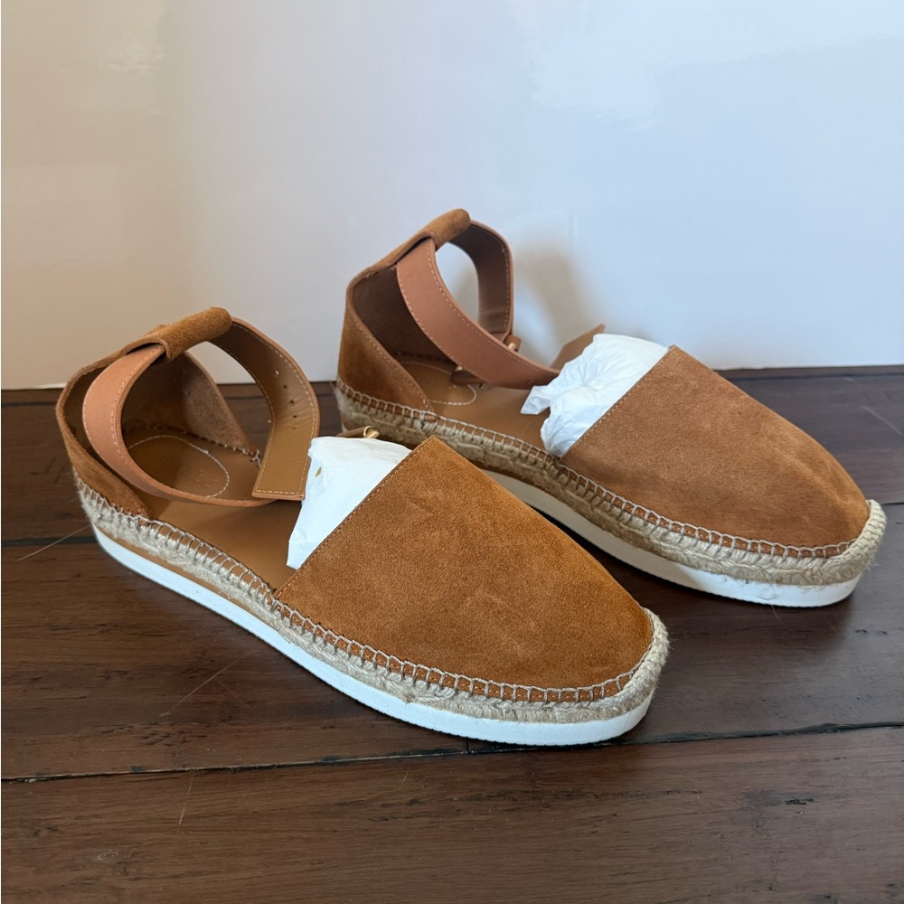 See by Chloe new Suede Espadrille Sandals in Cognac Brown